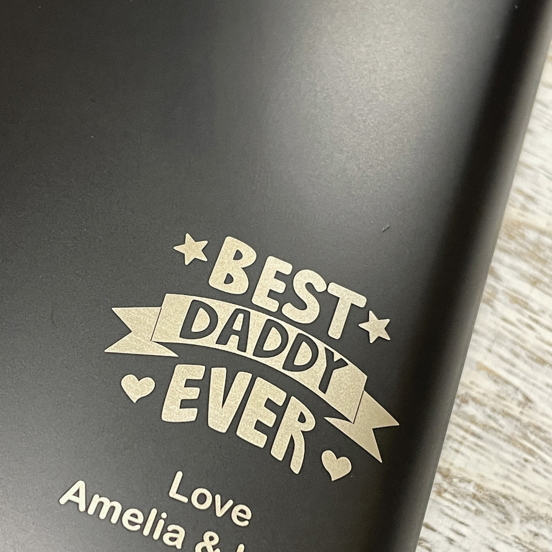 Personalized Stainless Steel Flask – Laser Engraved Gift for Dad