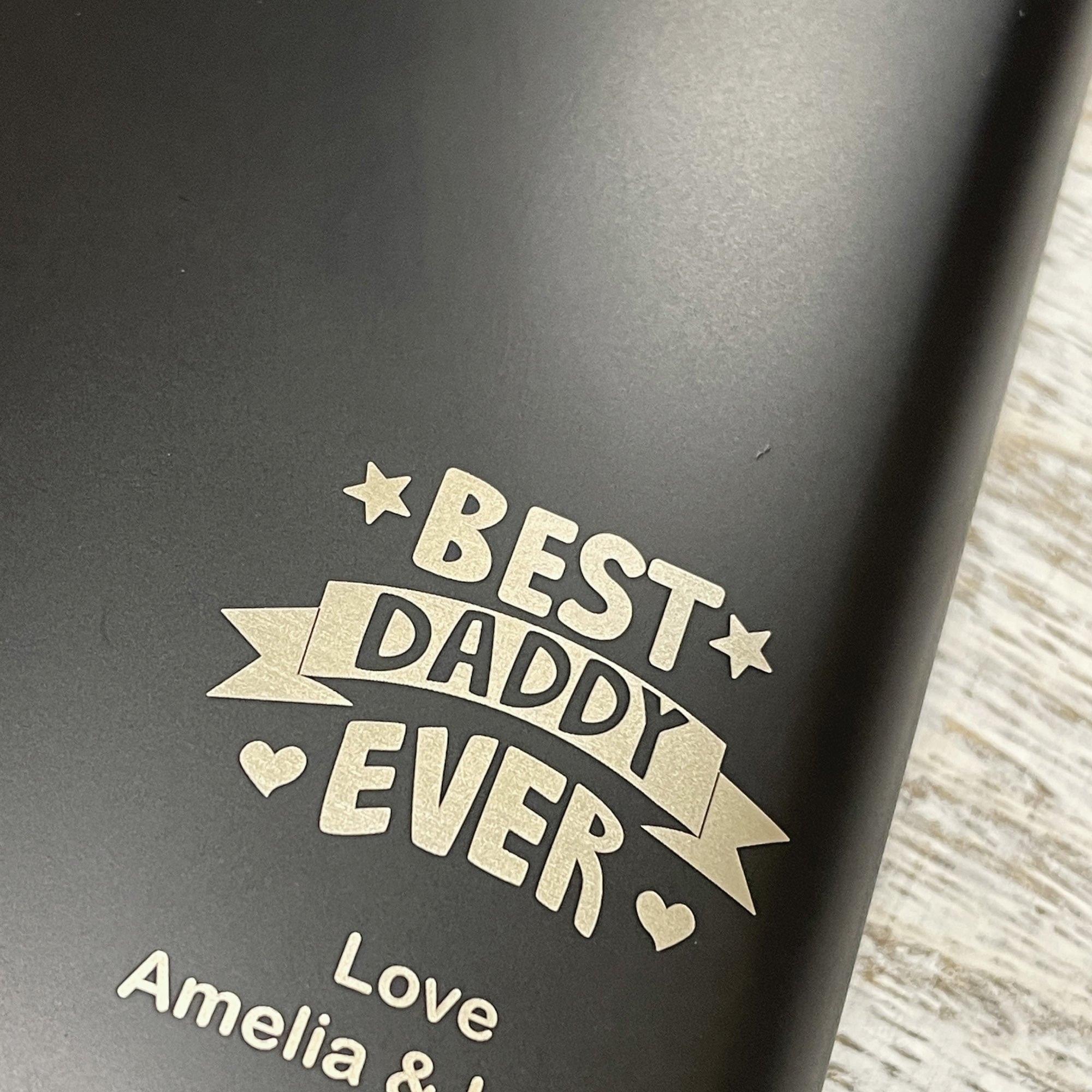 Personalized Stainless Steel Flask – Laser Engraved Gift for Dad