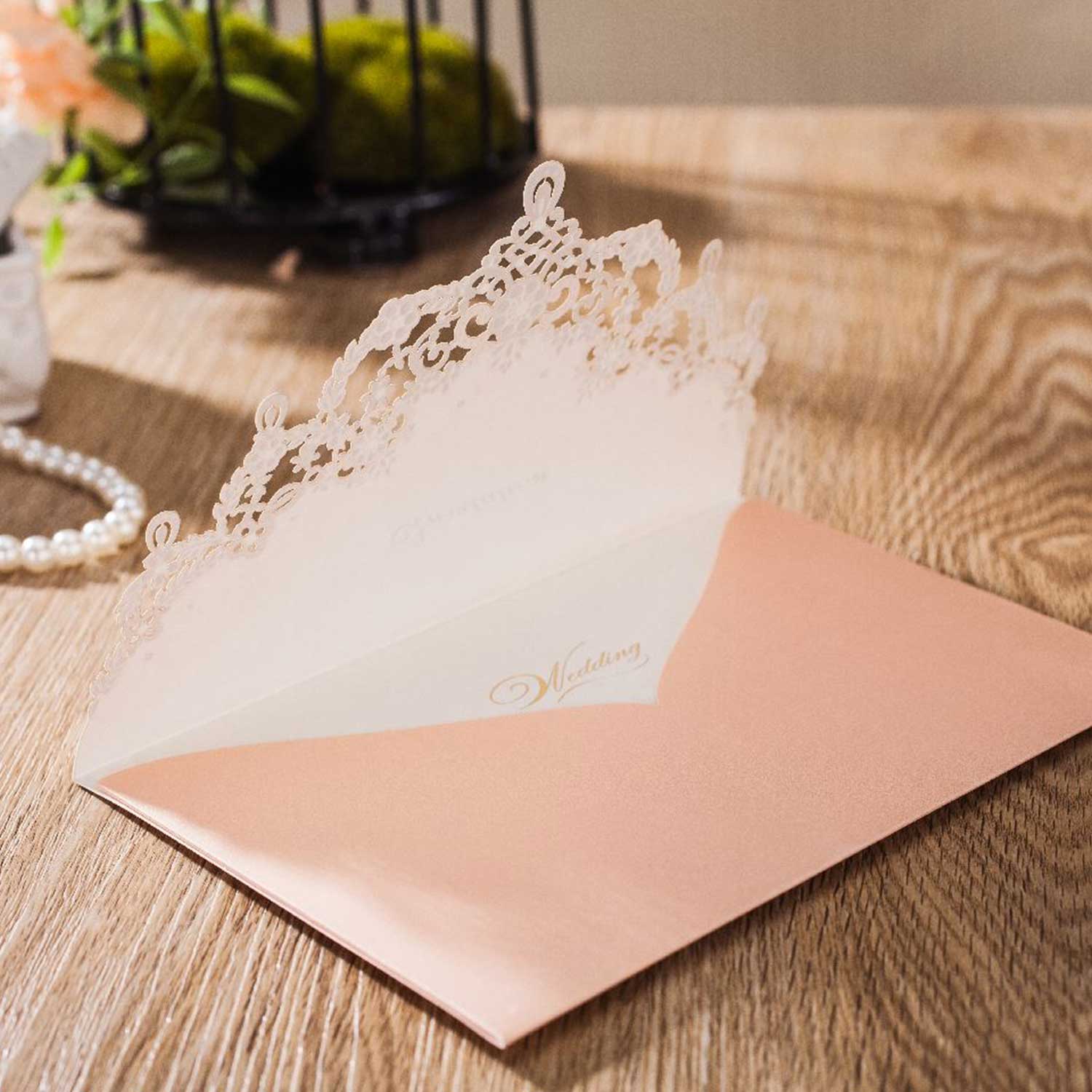 Laser cut wedding invitations CW7011