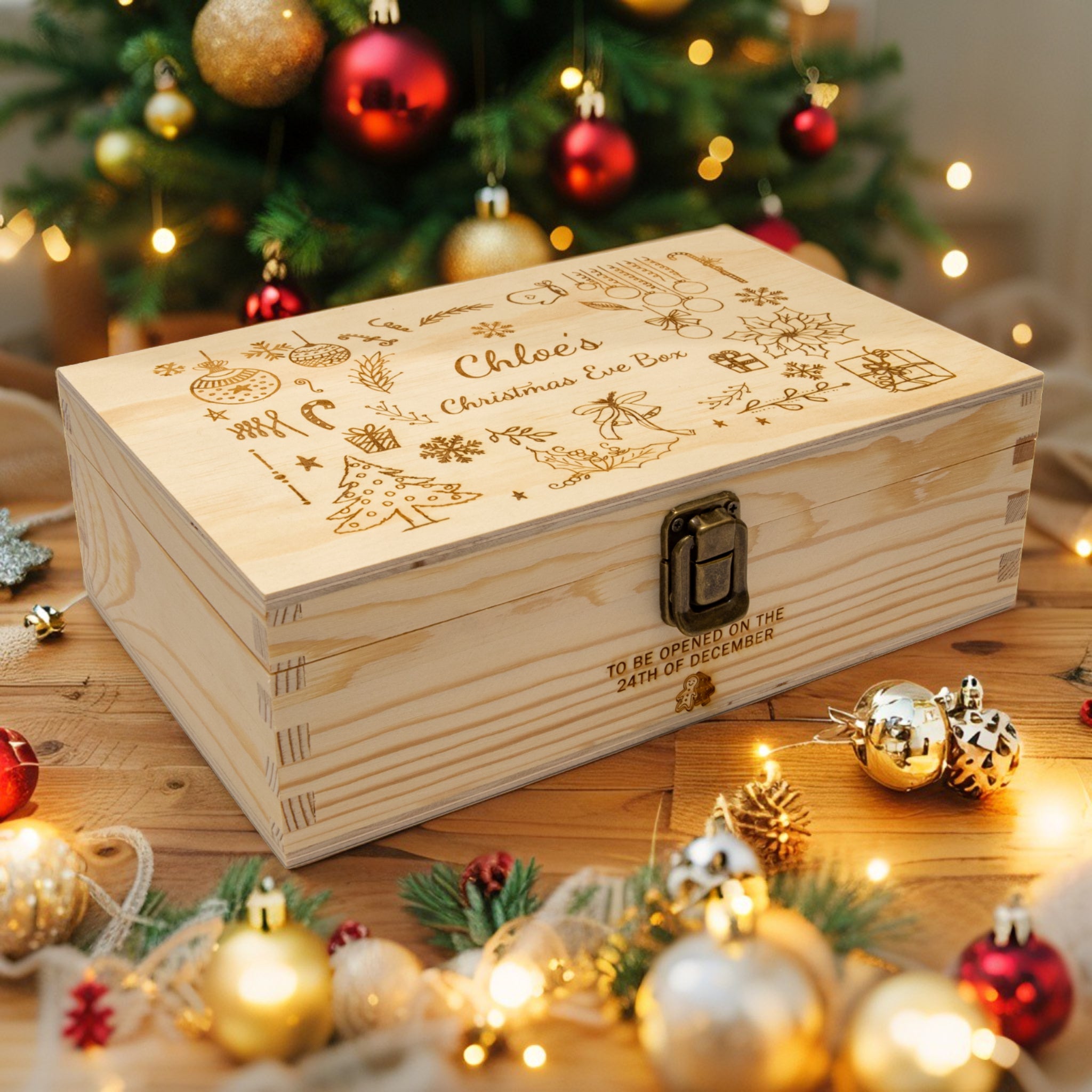 Personalised Christmas Eve Box - Festive Icon Panel - Younique Gifts Melbourne