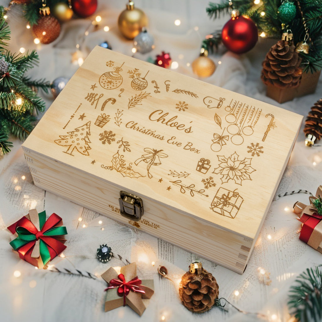 Personalised Christmas Eve Box - Festive Icon Panel - Younique Gifts Melbourne
