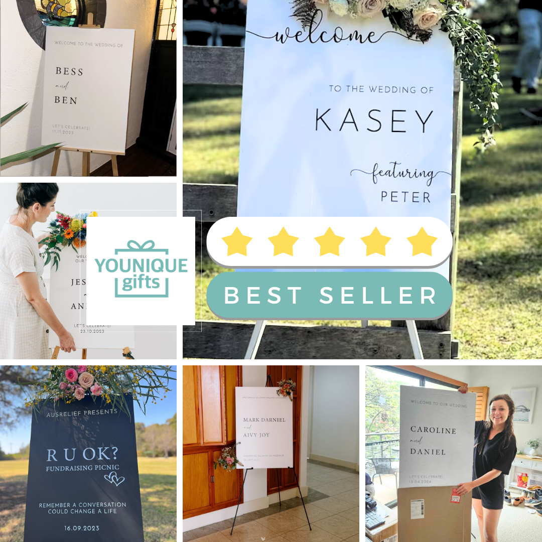 Printed Wedding Welcome sign | Black Portrait