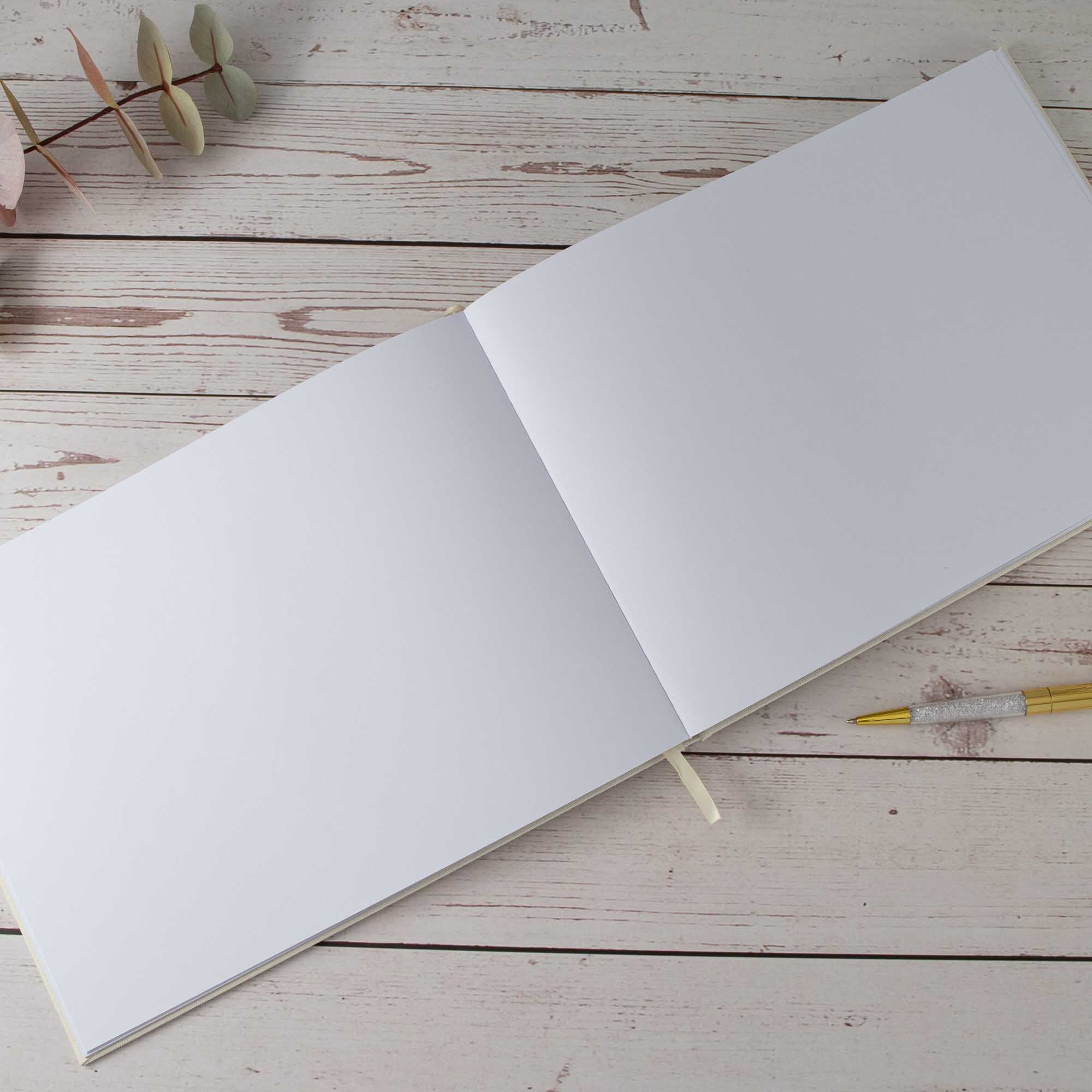 Luxury Personalised Wedding Guest Book – Premium Cover & Gold Texts