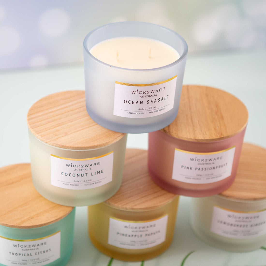 Bridesmaid Gift Box Ideas, Personalised soy candle with wooden lid Custom