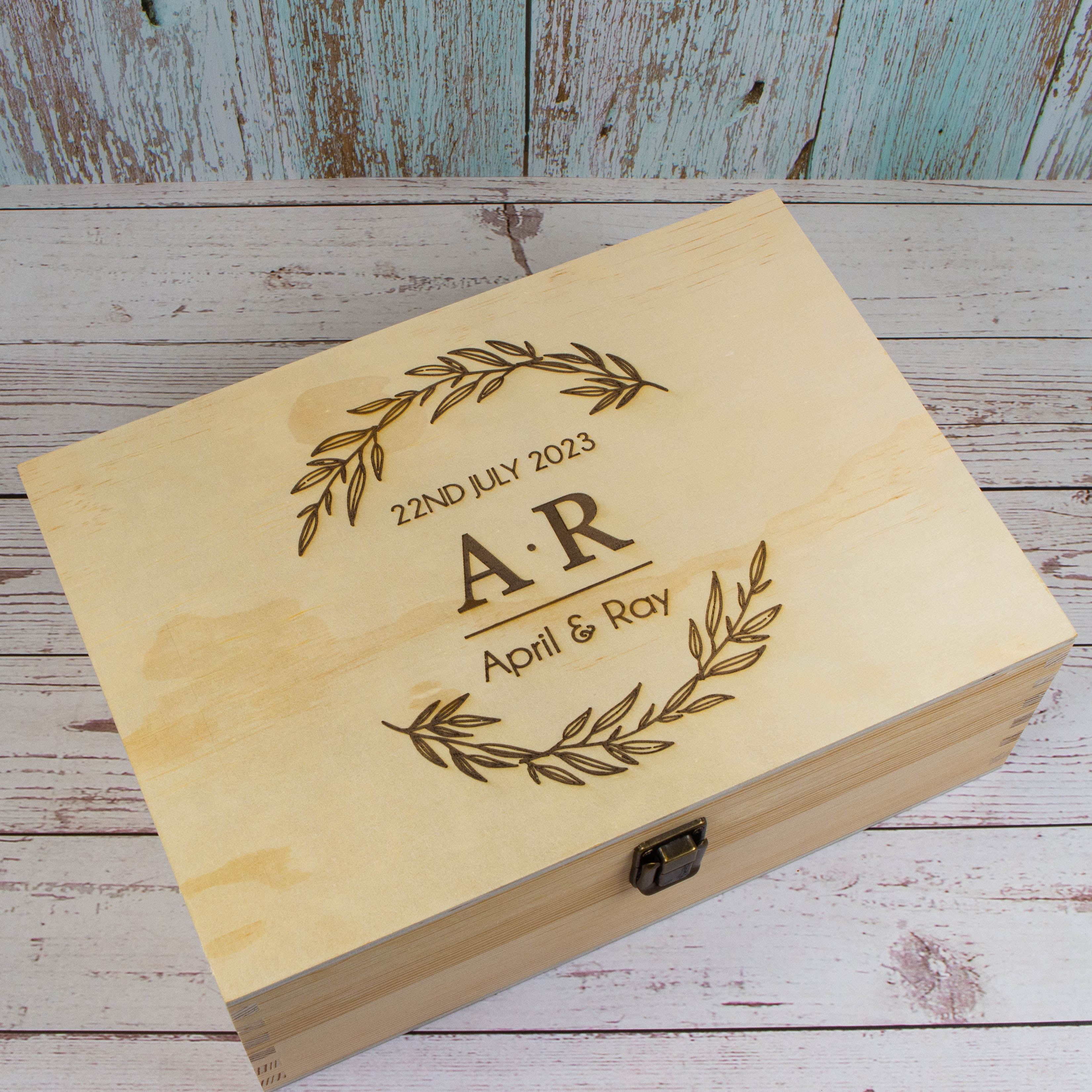 Personalised Wooden Keepsake box for a couple, 5th Anniversary Gift