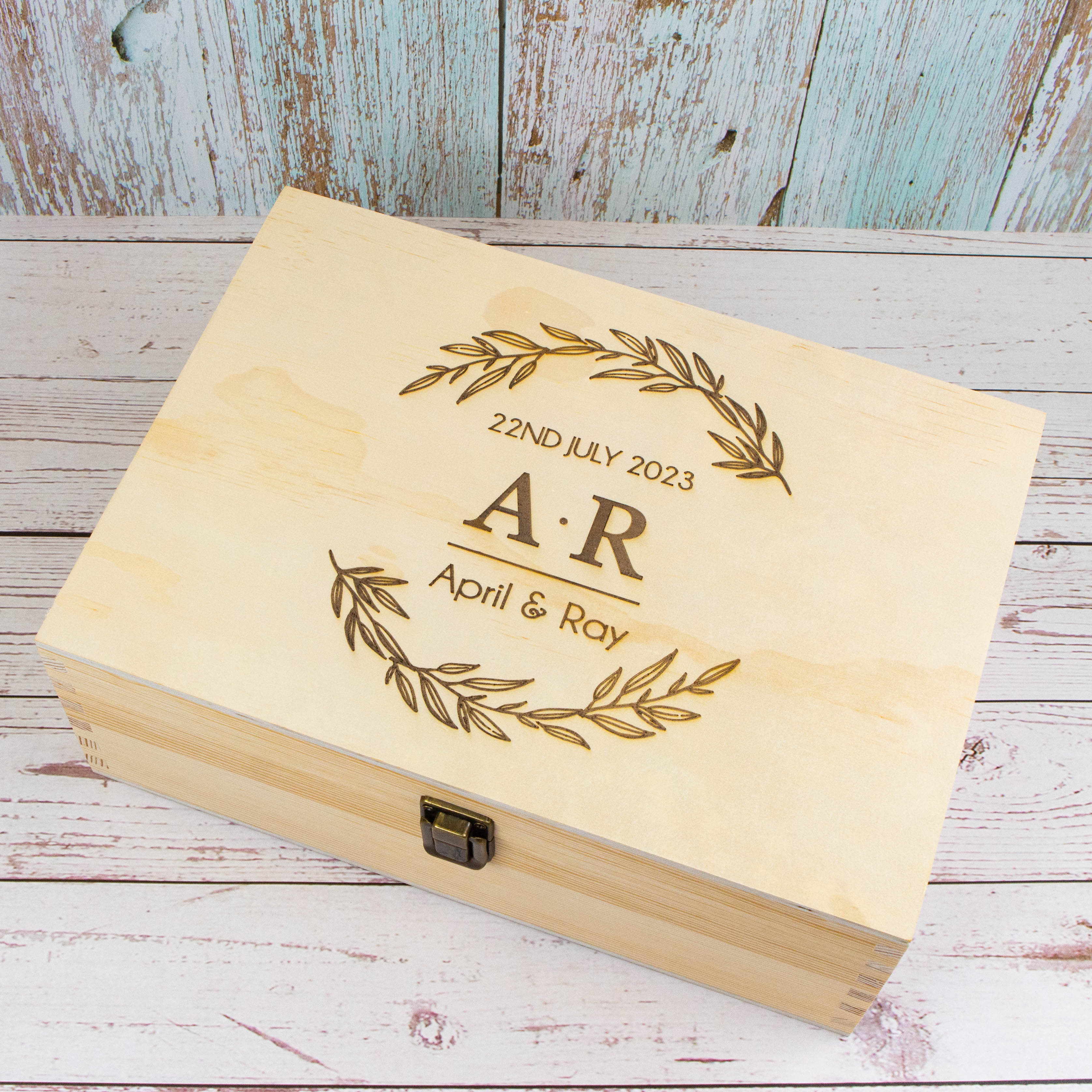 Personalised Wooden Keepsake box for a couple, 5th Anniversary Gift