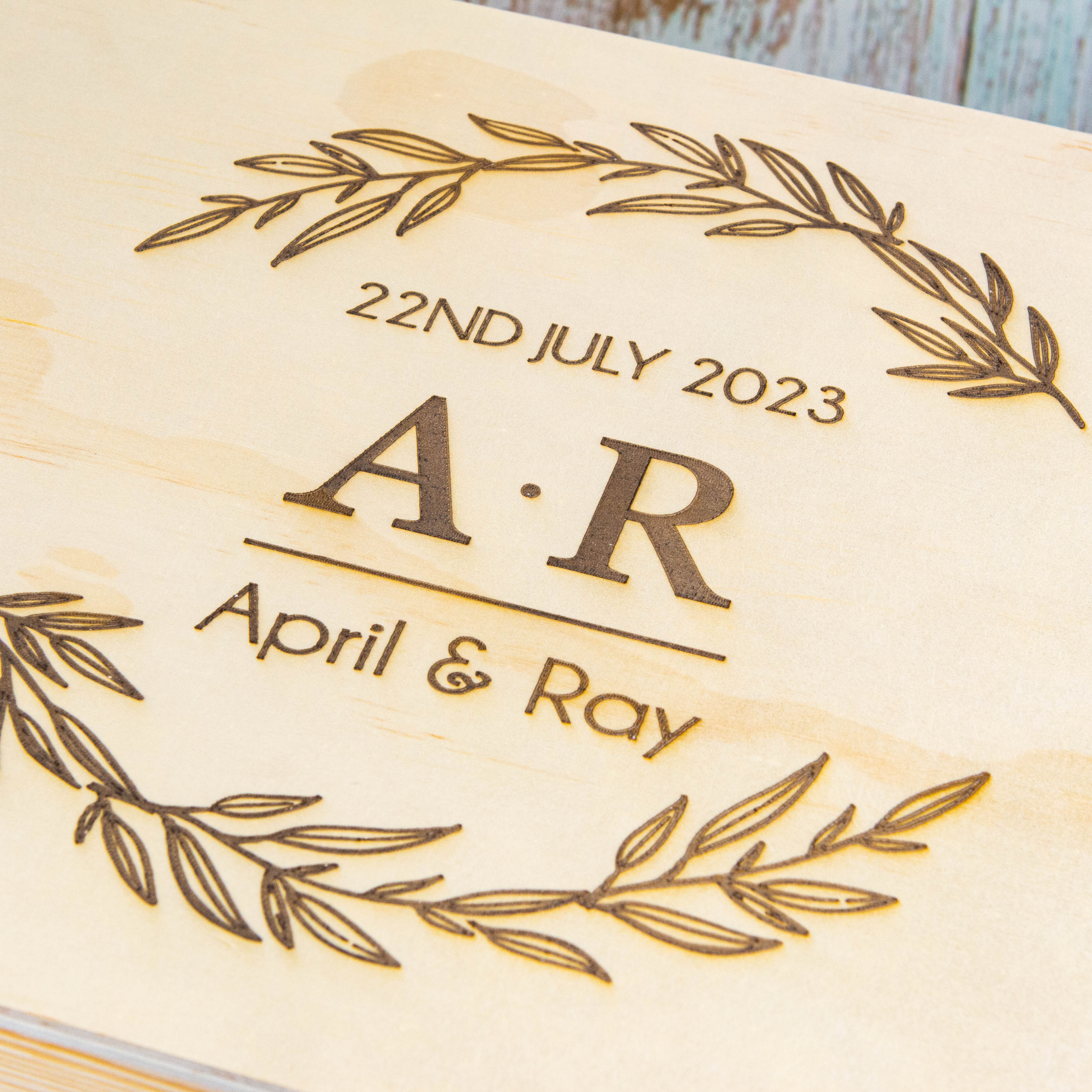 Personalised Wooden Keepsake box for a couple, 5th Anniversary Gift