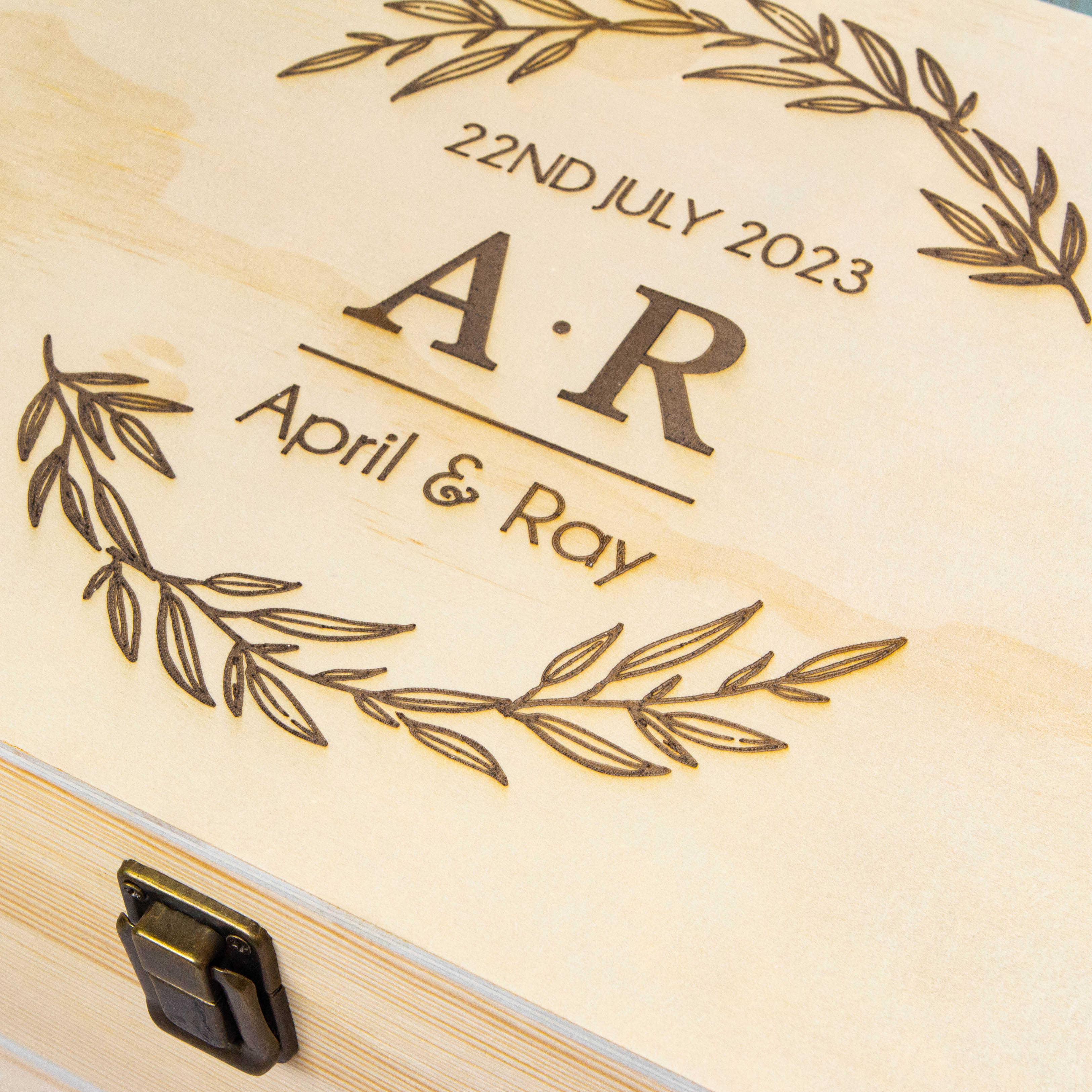 Personalised Wooden Keepsake box for a couple, 5th Anniversary Gift