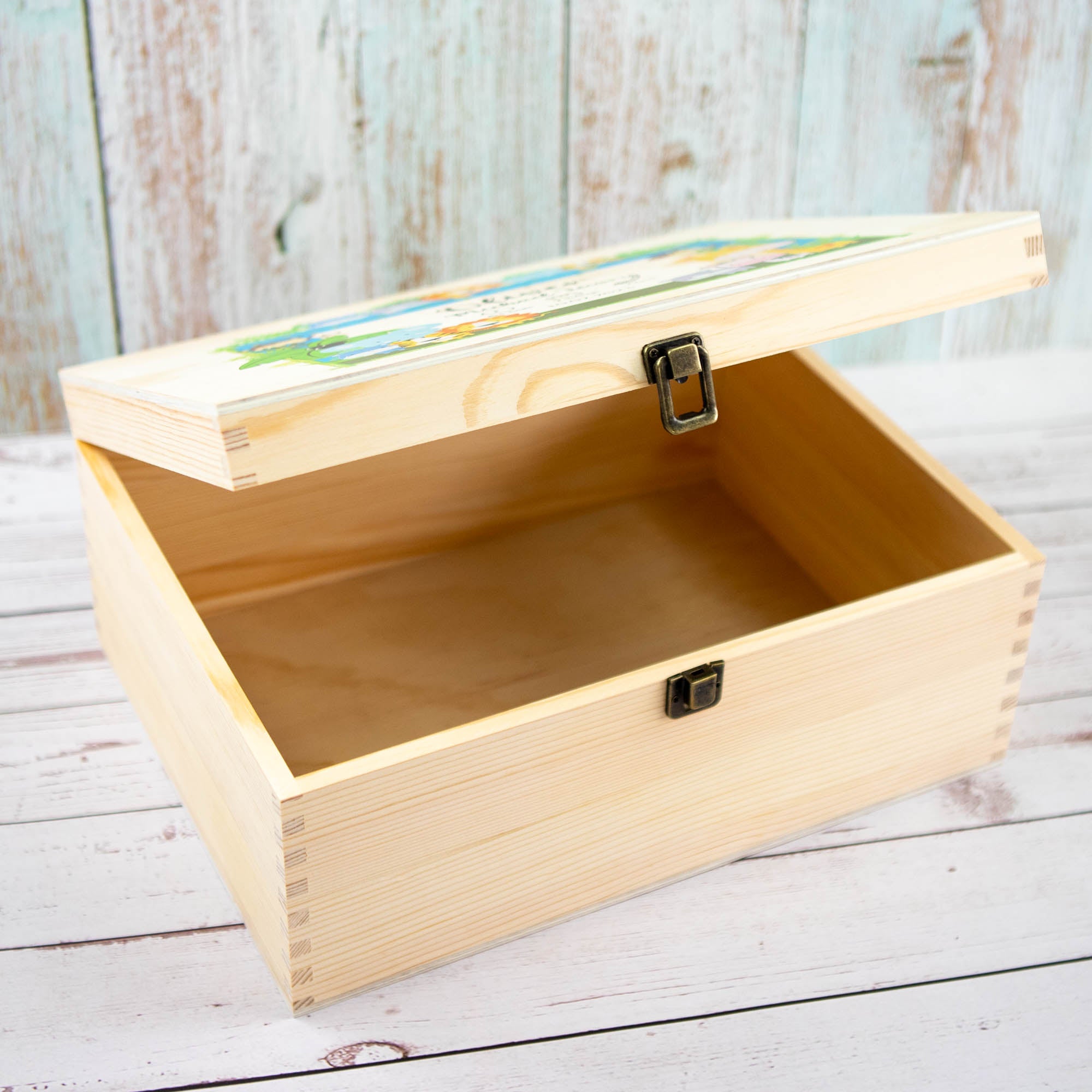 Printed Wooden Keepsake box, New Baby and New Mom Gift