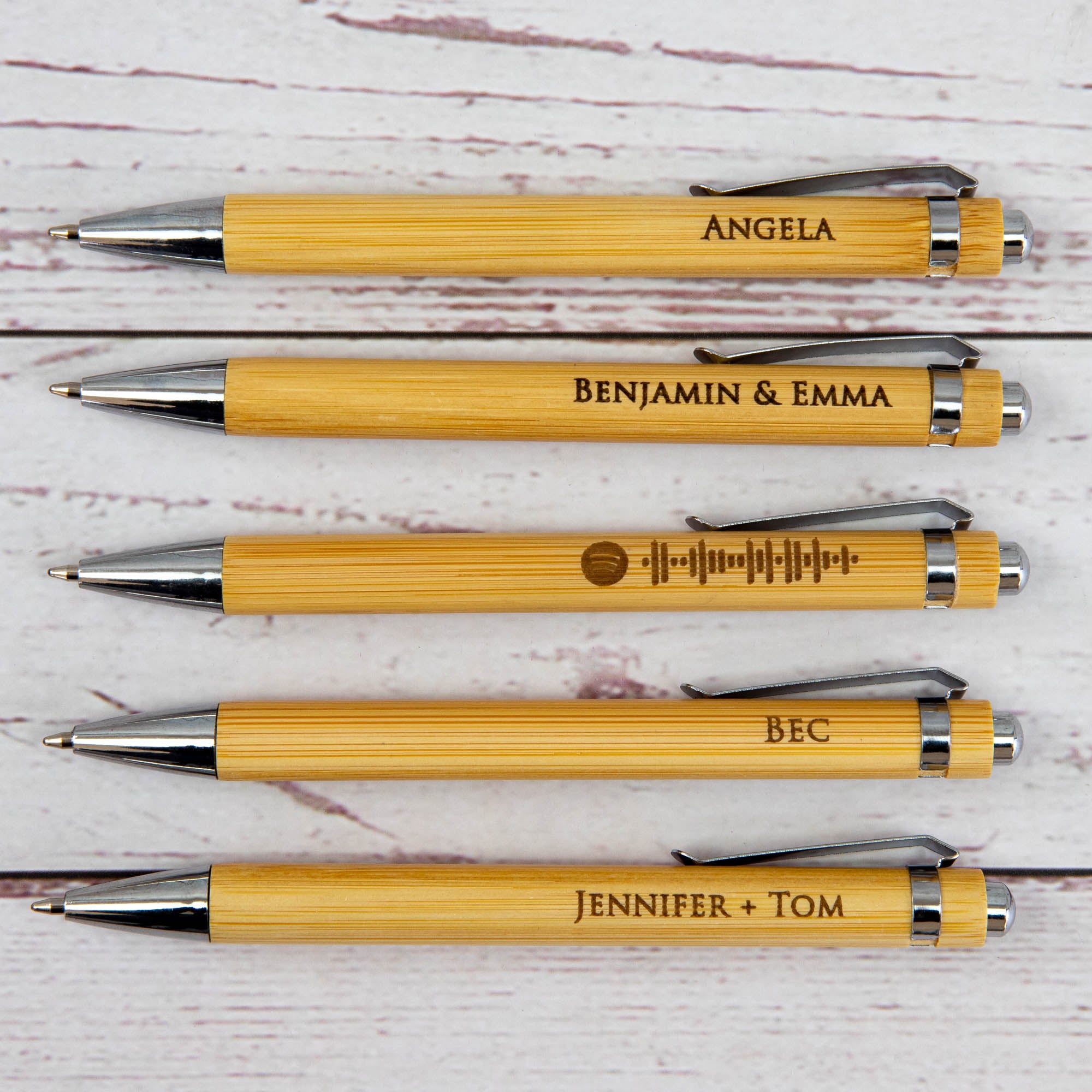 Personalised Bamboo Ball Point Pen, Laser Engraved