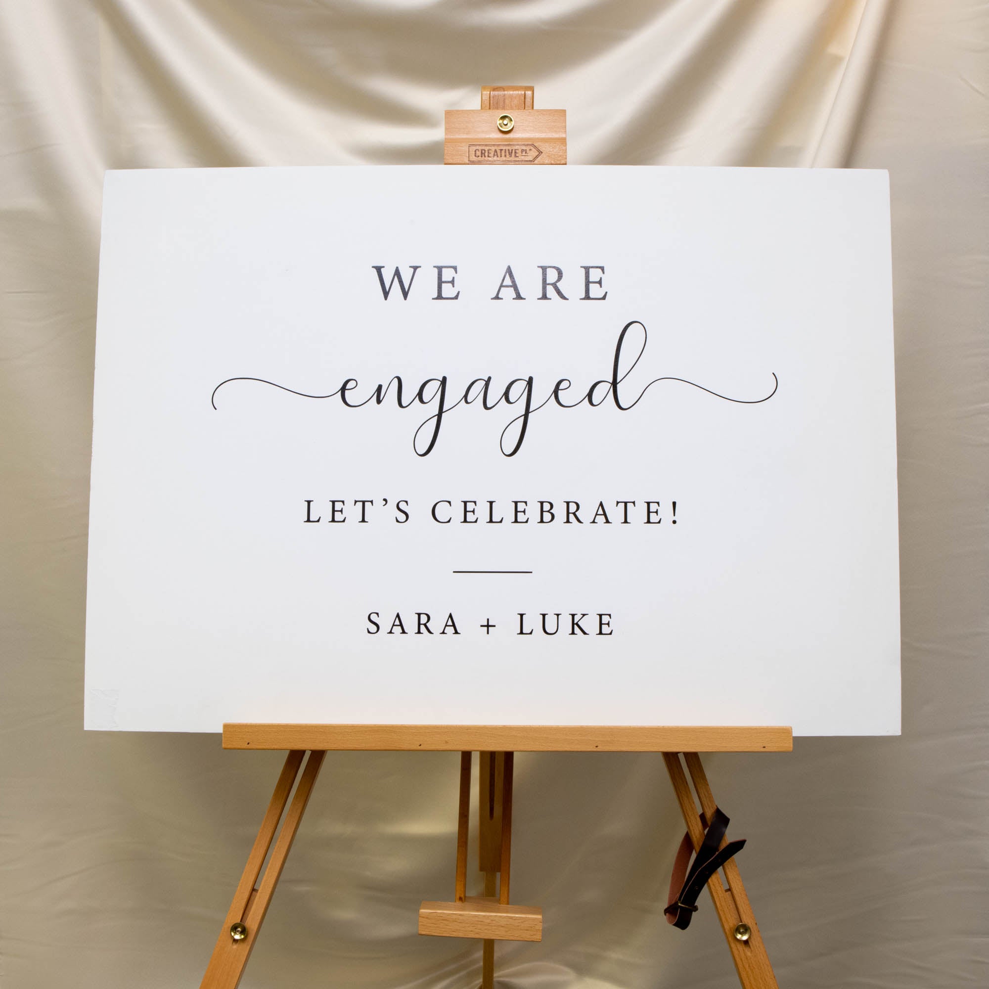 Printed Wedding Welcome sign | White Landscape