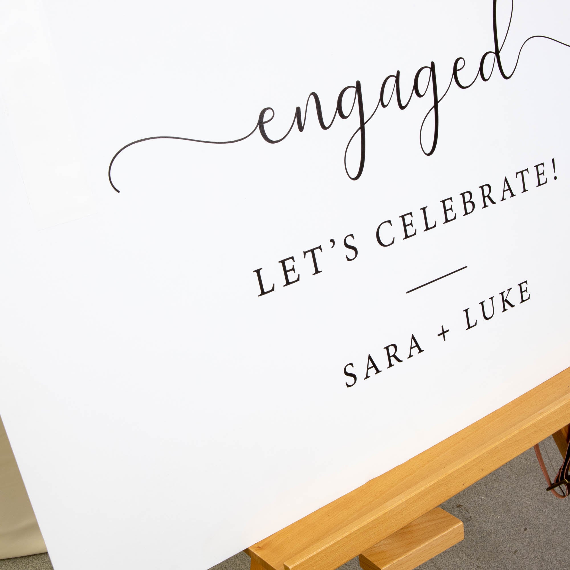 Printed Wedding Welcome sign | White Landscape