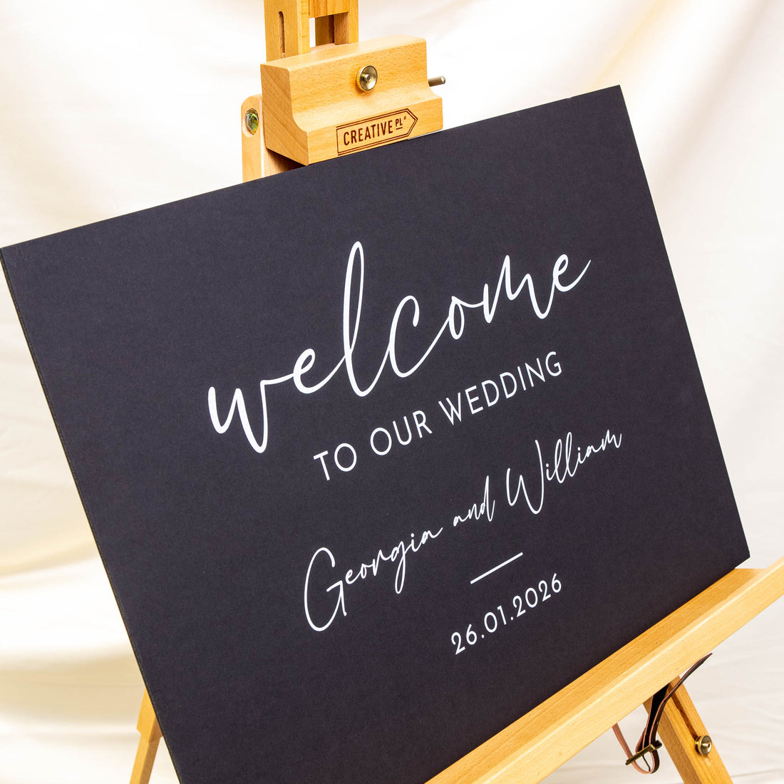 Personalised wedding welcome board