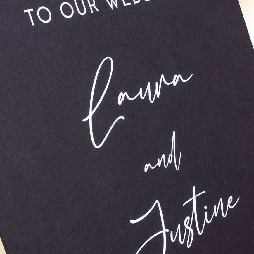 Printed Wedding Welcome sign | Black Portrait