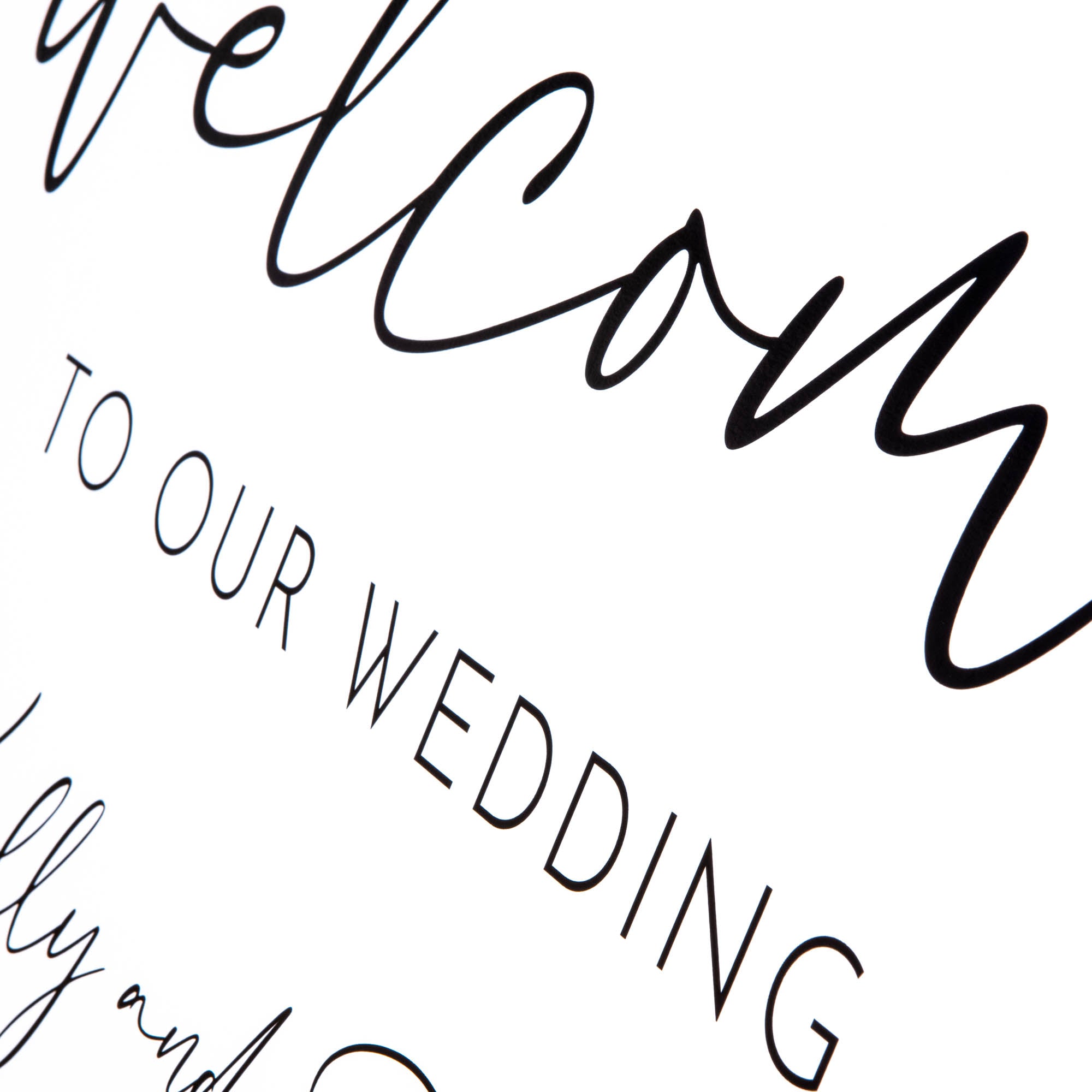 Printed Wedding Welcome sign | White Landscape