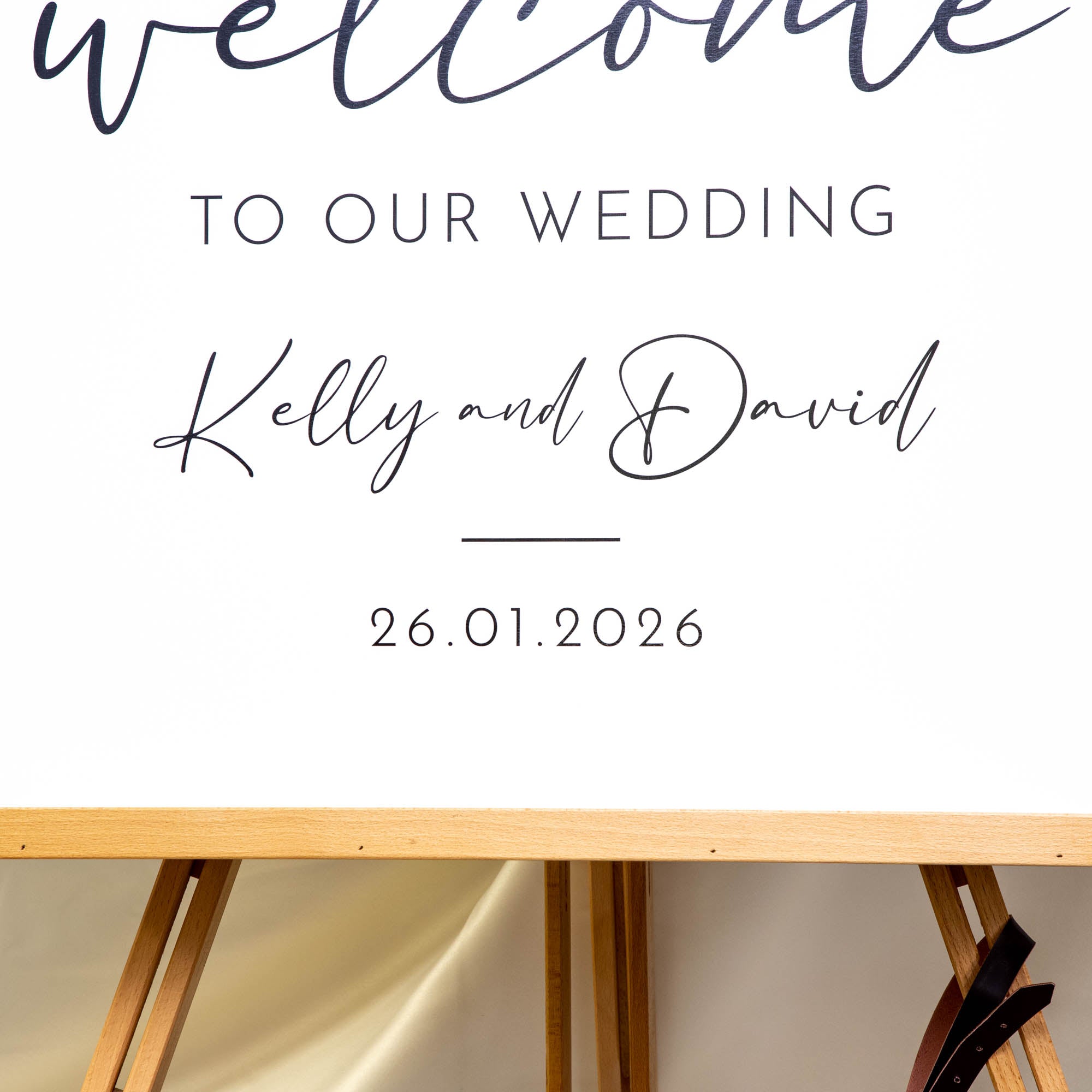 Printed Wedding Welcome sign | White Landscape