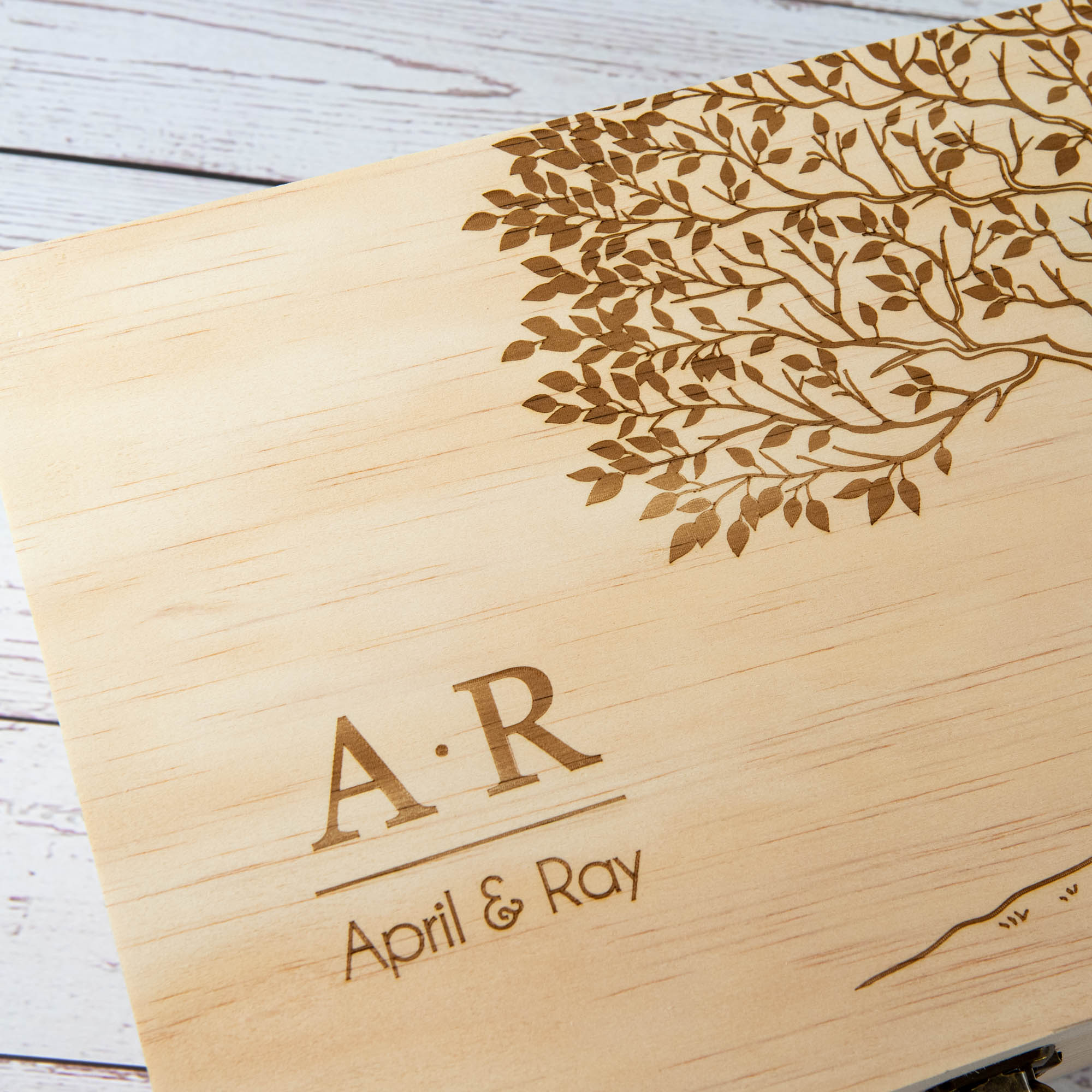 Personalized Wooden Keepsake Box, Laser Engraved, 5th Anniversary Gift