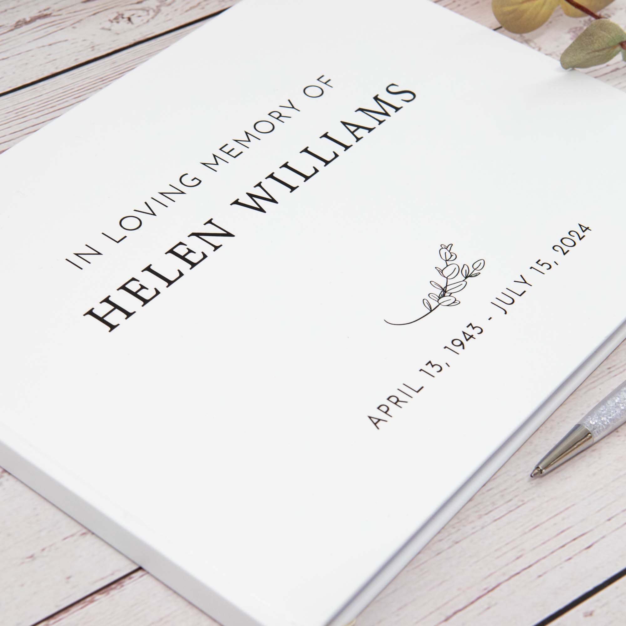 Personalised Remembrance Memorial Guest Book