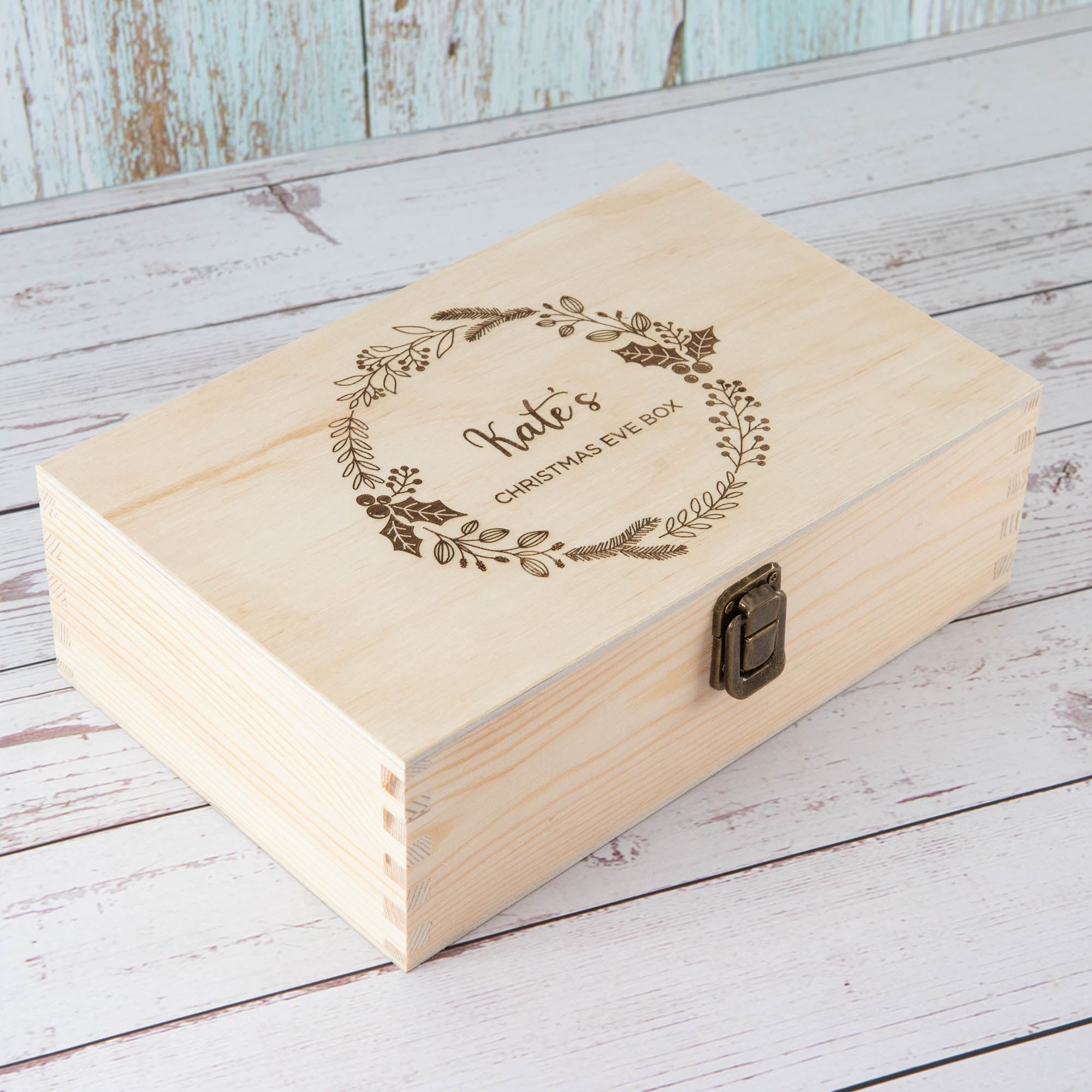 Personalised Christmas Eve box, New year gift Wooden Keepsake box