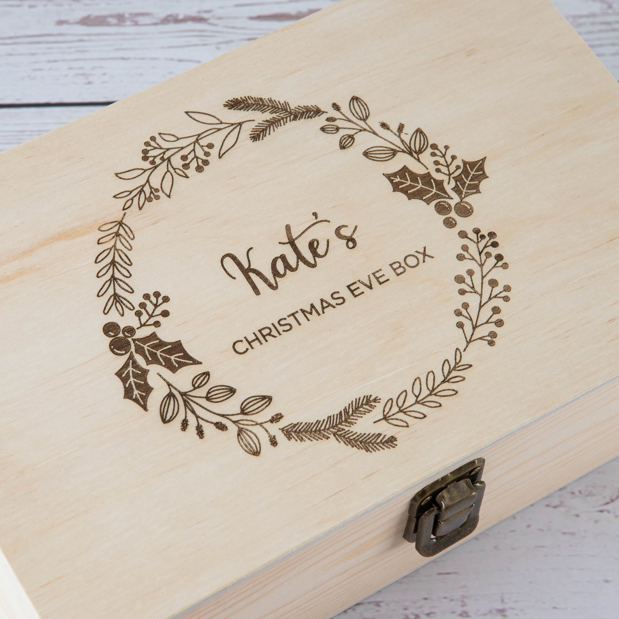 Personalised Christmas Eve box, New year gift Wooden Keepsake box