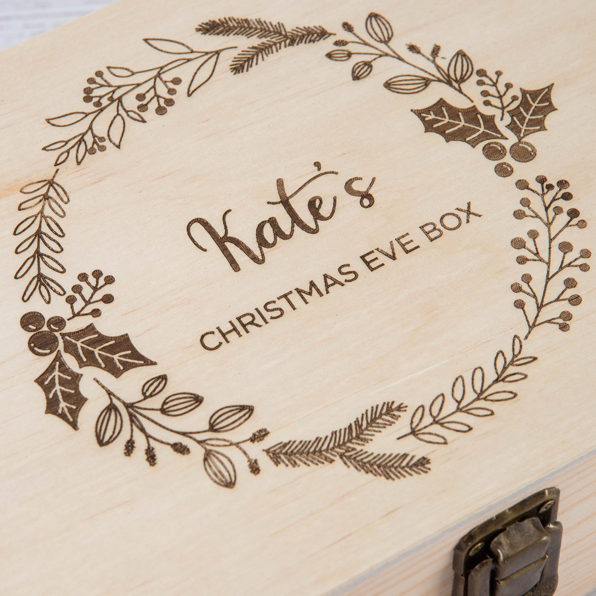 Personalised Christmas Eve box, New year gift Wooden Keepsake box