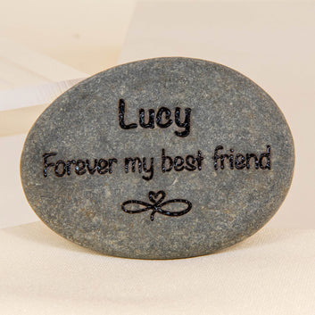 Personalized Pet Memorial Pebble Stone: Engraved and Etched Natural Stone Keepsake