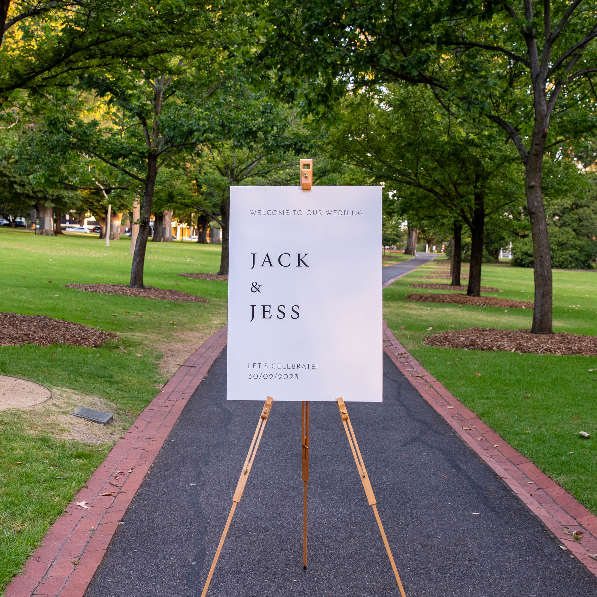 Printed Wedding Welcome sign | White Portrait