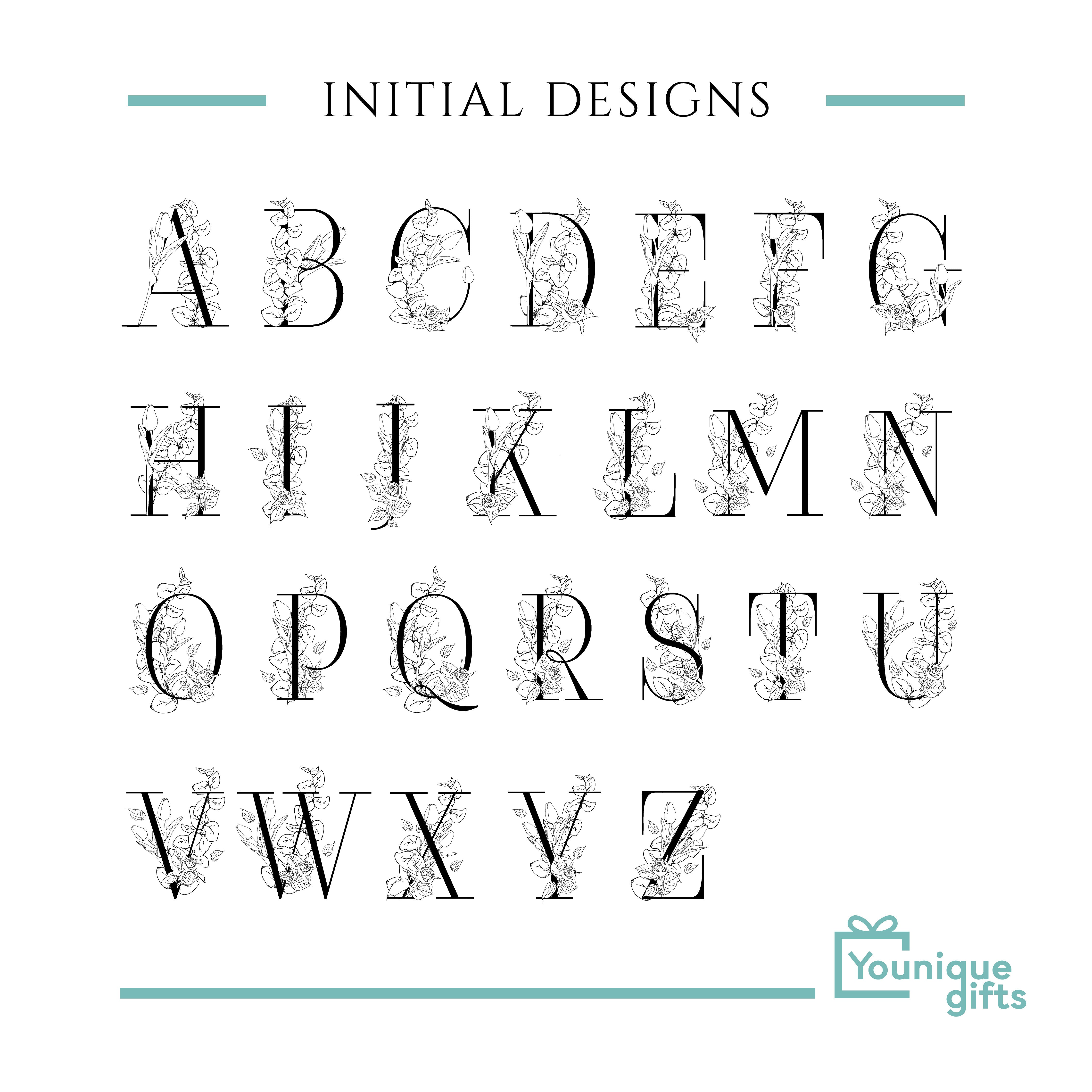 Personalised Compact Mirror with an Initial and Custom Name