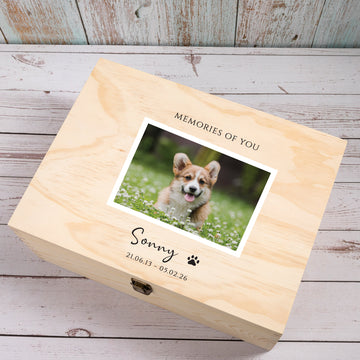 Personalised Pet Memorial Box, Custom Keepsake Pet Remembrance Gift Loss of Dogs and Cats