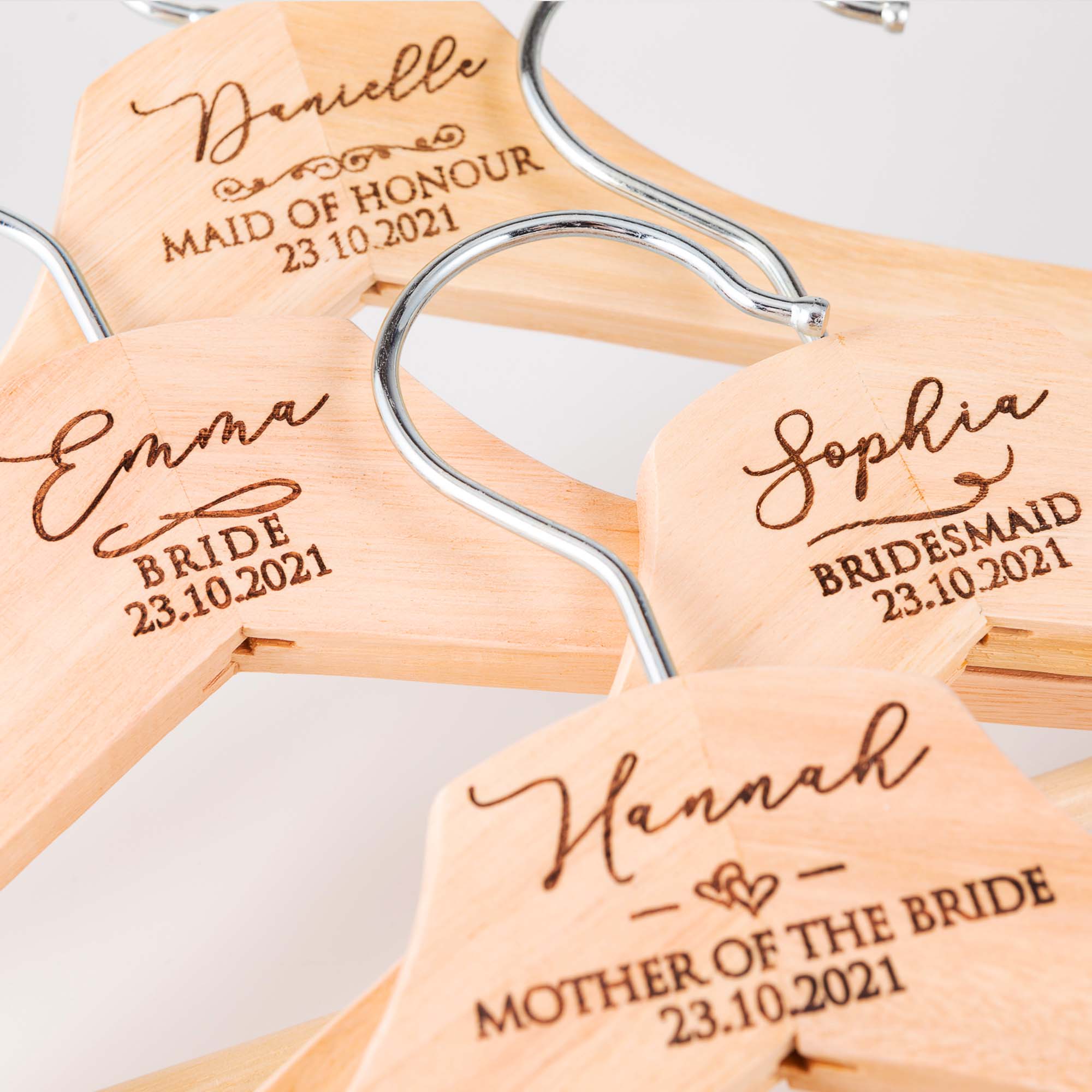 Personalised Laser Engraved Wooden Coat Hanger, Bridesmaid Gift