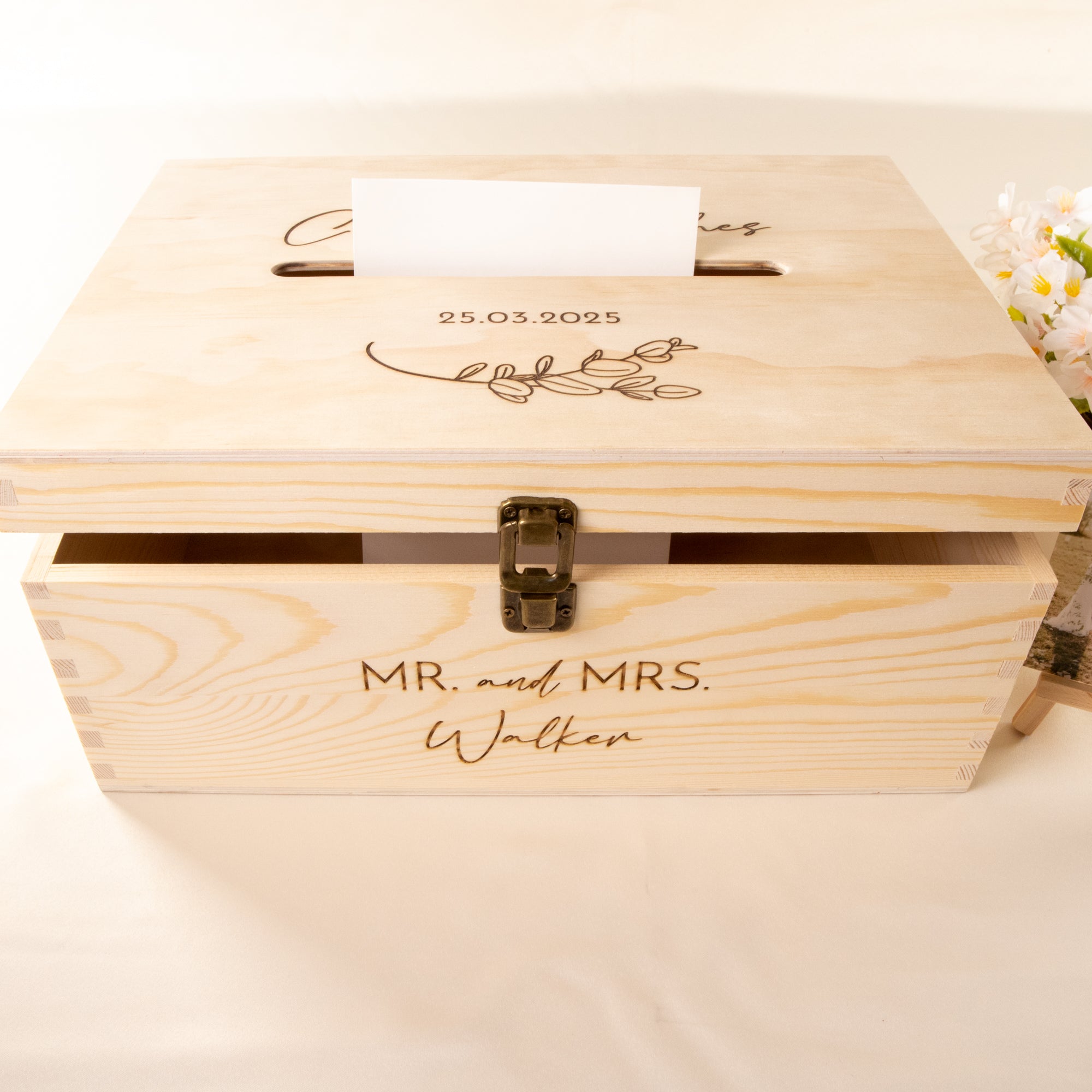 Personalised Wooden Wishing Well Box | Leaf