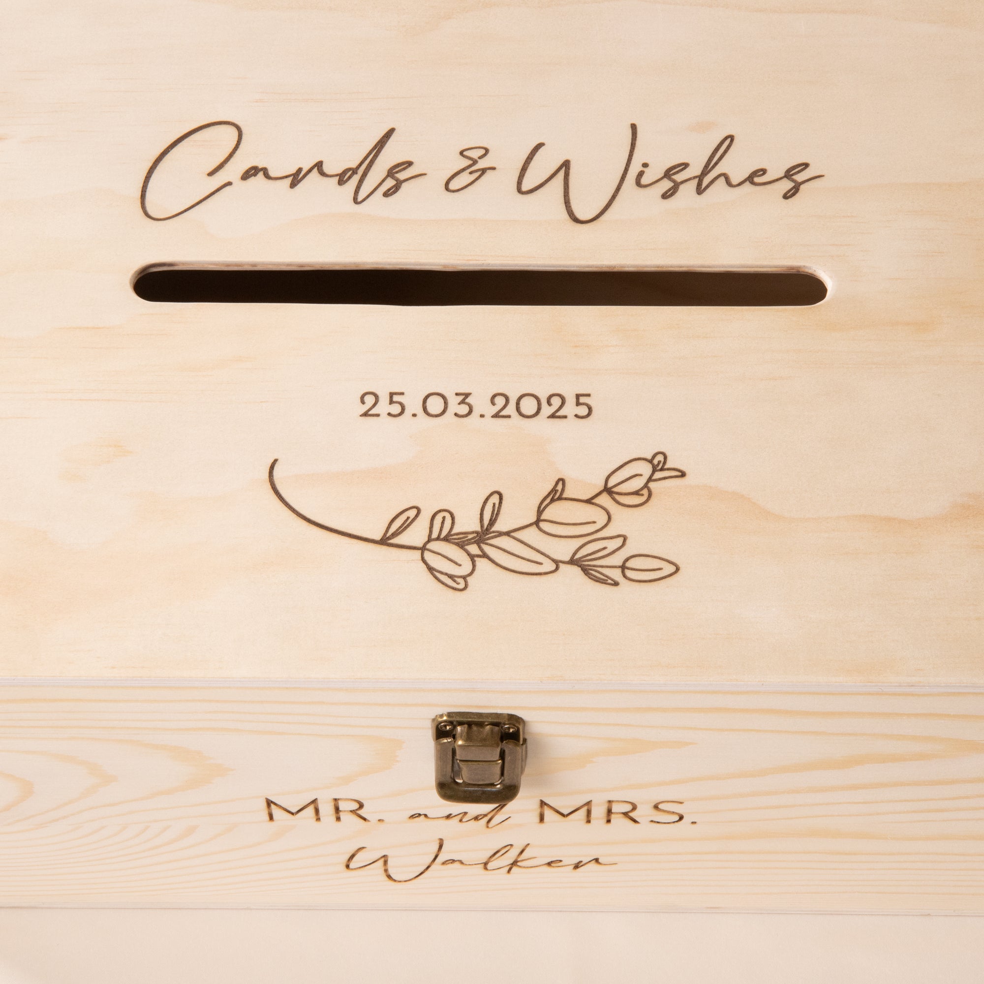 Personalised Wooden Wishing Well Box | Leaf