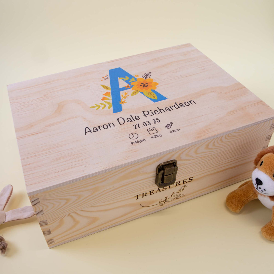 Personalized Wooden Baby Keepsake Box, Newborn Gift