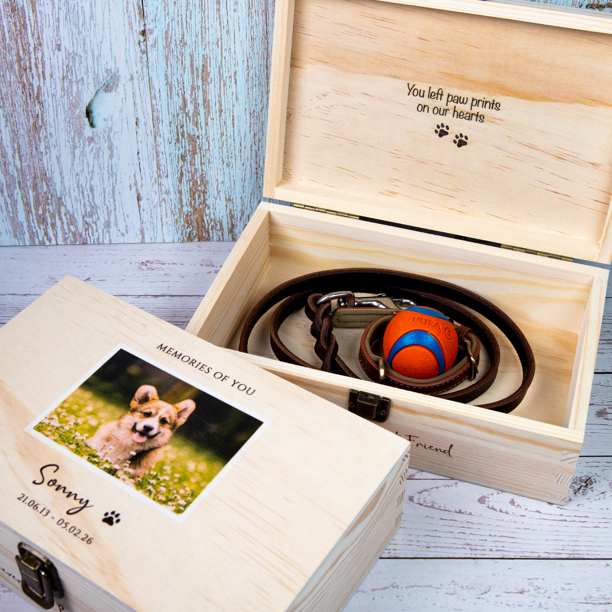 Personalised Pet Memorial Box, Custom Keepsake Pet Remembrance Gift Loss of Dogs and Cats