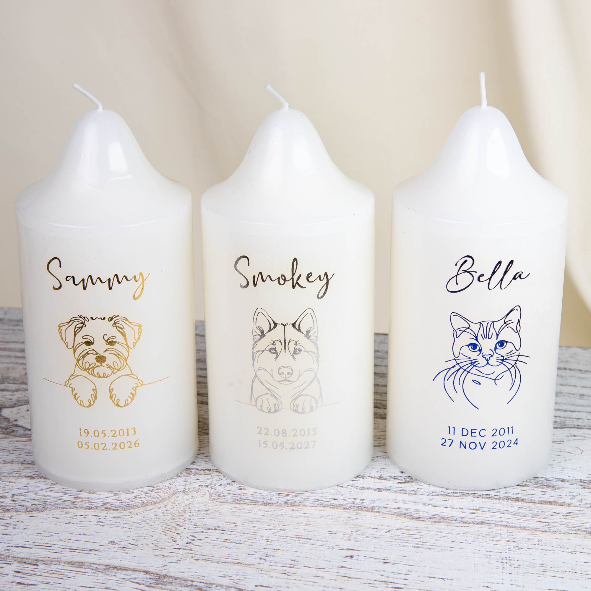 Personalized Pet Memorial Candle, Custom Gold Foil Keepsake