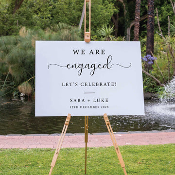 Printed Wedding Welcome sign | White Landscape