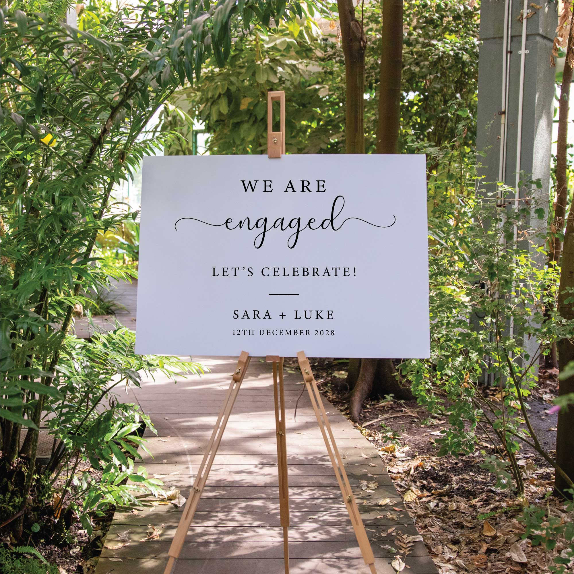 Printed Wedding Welcome sign | White Landscape