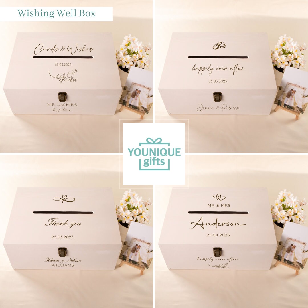 Personalised White Wishing Well Box