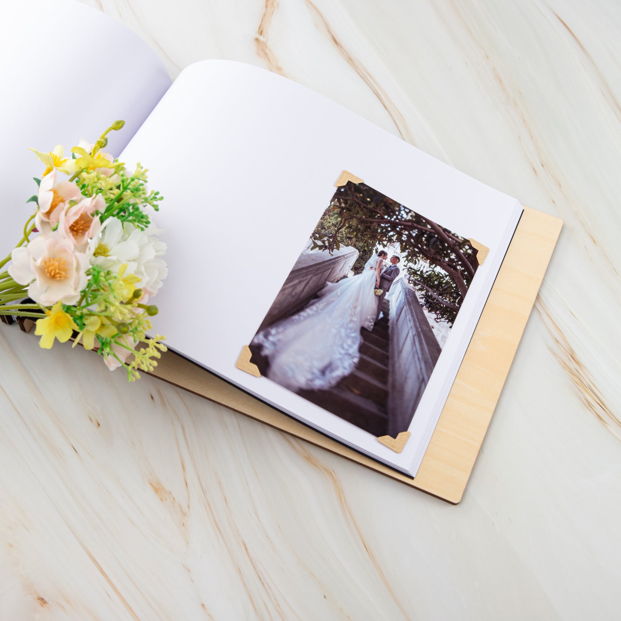 Luxury Personalised Wedding Guest Book – Premium Wood & Custom Engrave