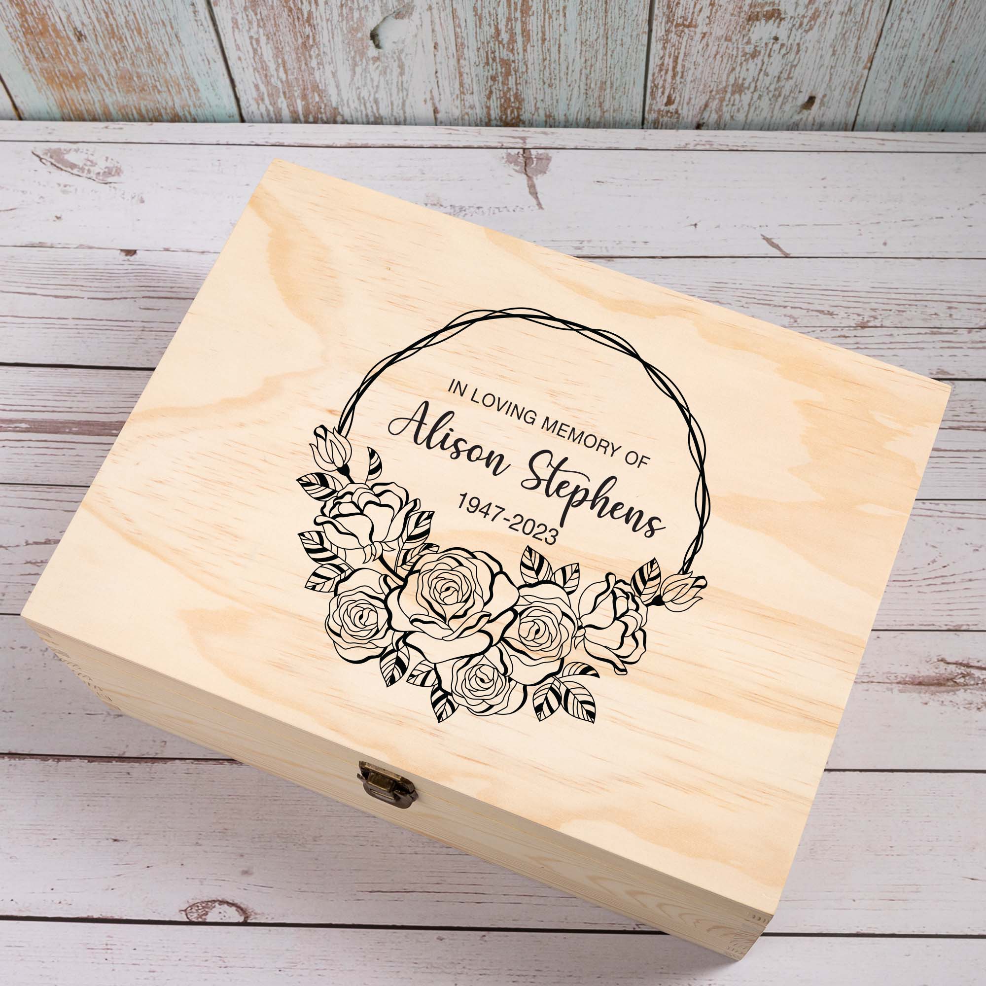 Personalised Wooden Keepsake box, Memory Box, Memorial or Remembrance of loved one.