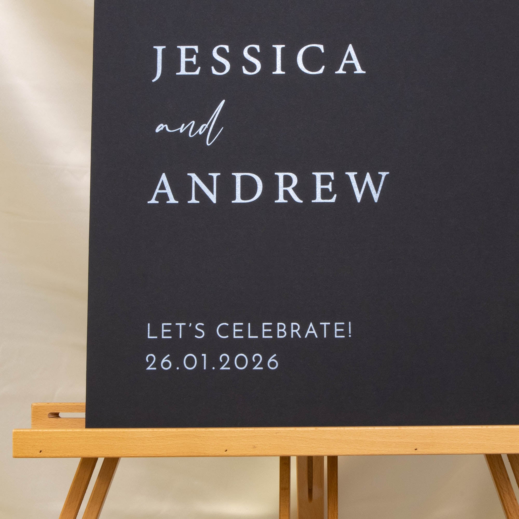 Printed Wedding Welcome sign | Black Portrait