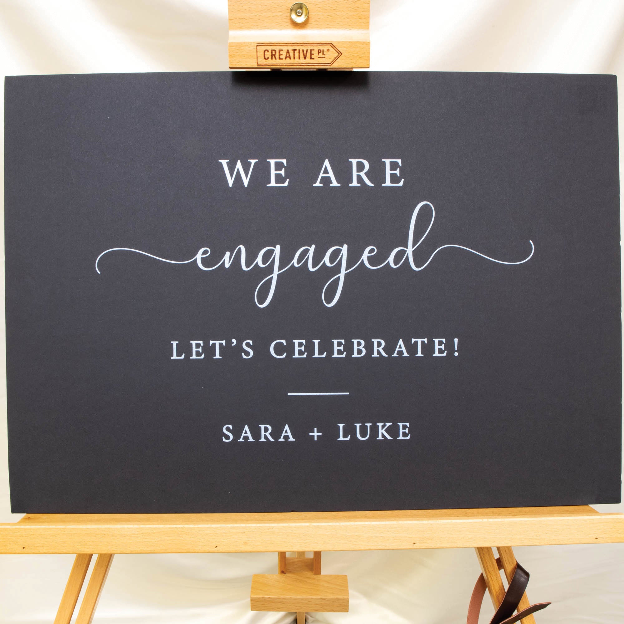 Printed Wedding Welcome sign | Black Landscape