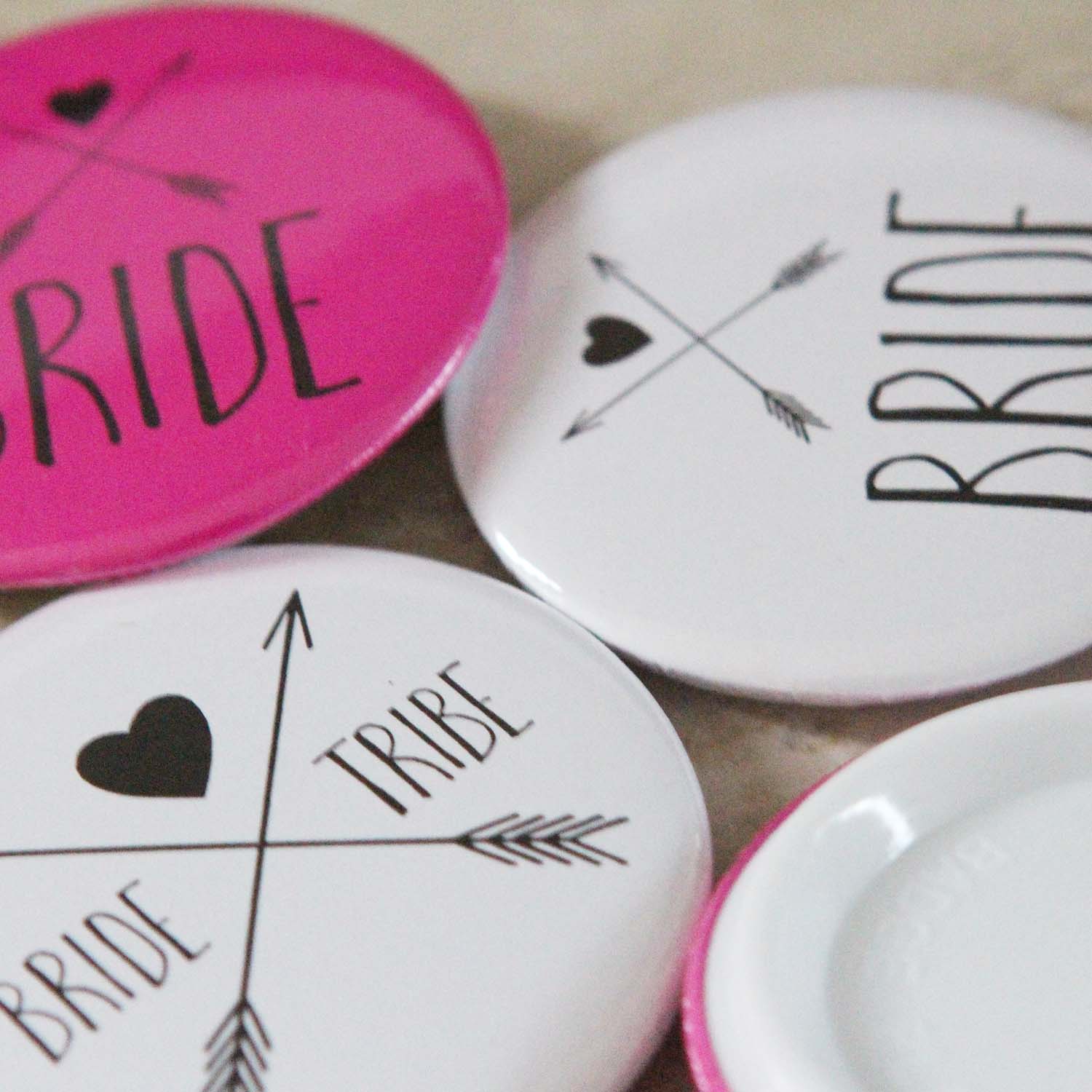 Custom Bachelorette party pin buttons,badges, Party Favors, Wedding Pinback, Bride Tribe