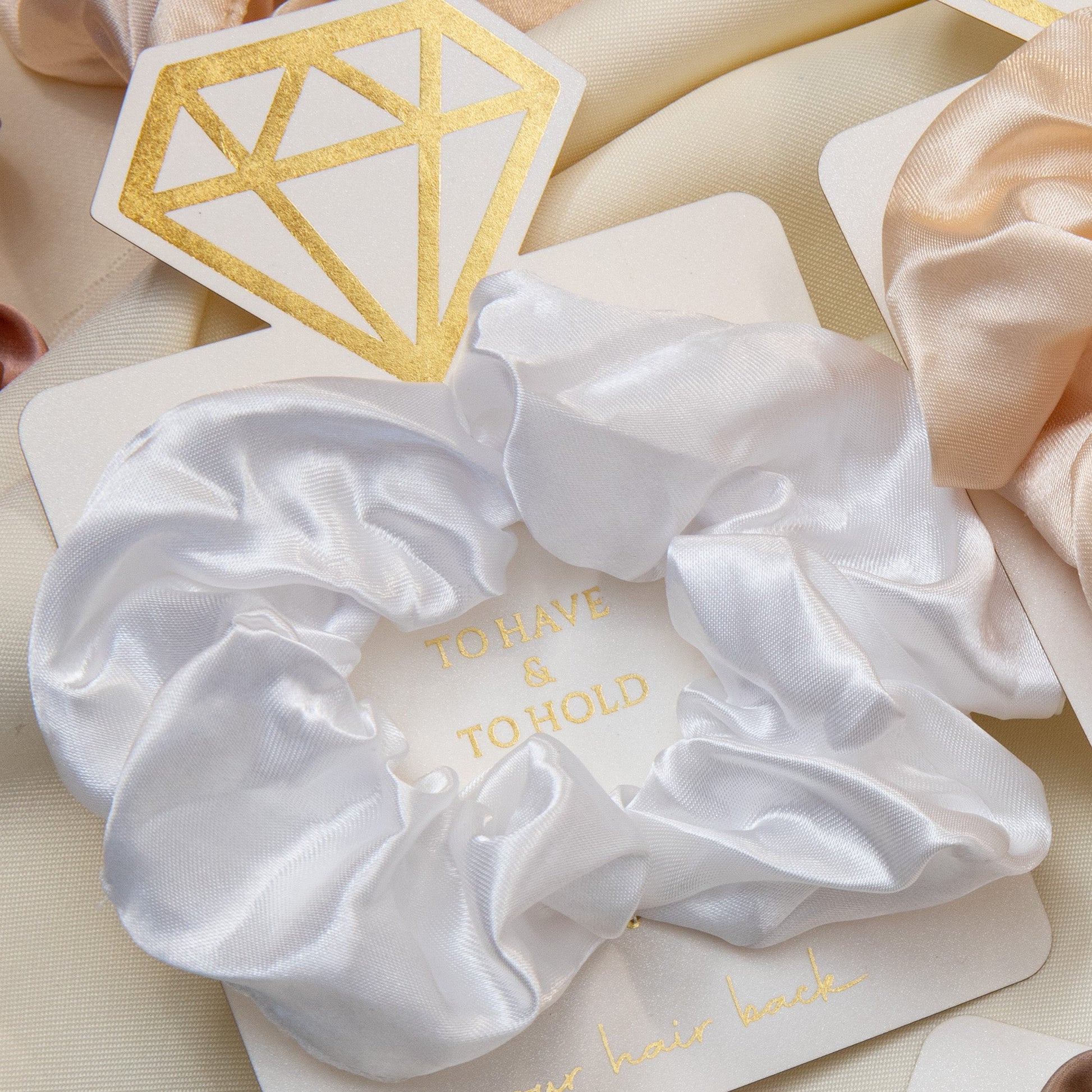 Bridesmaid Scrunchie – Satin or Mulberry Silk - Personalised wedding gift - Younique Gifts Melbourne