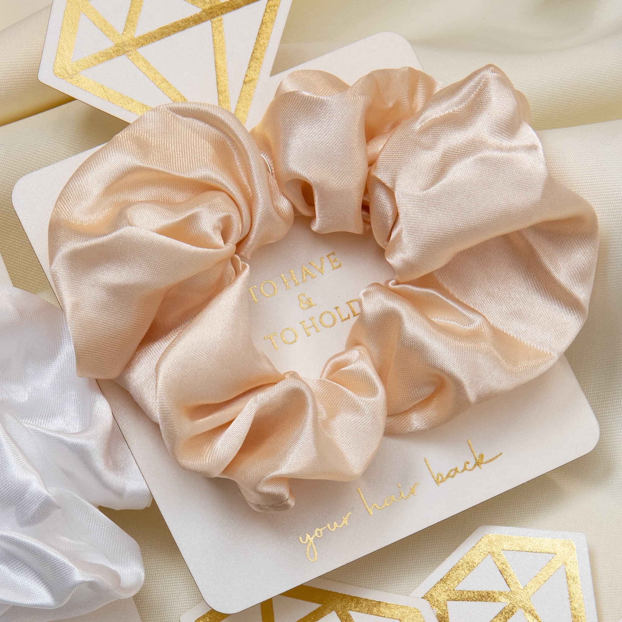 Bridesmaid Scrunchie – Satin or Mulberry Silk - Personalised wedding gift - Younique Gifts Melbourne