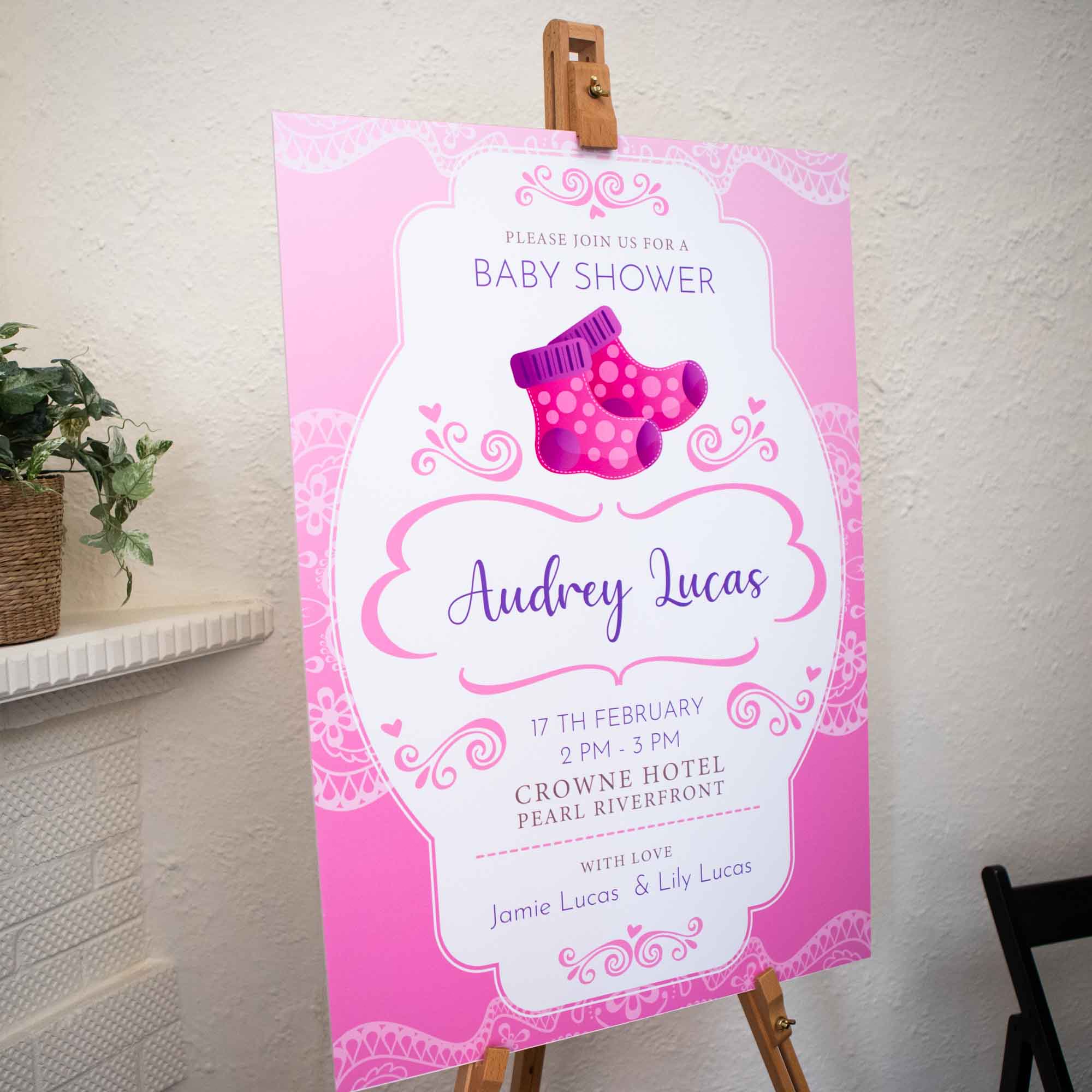 Custom Foam Board Display - Personalised Baby Shower Welcome Sign - Personalised welcome sign - Younique Gifts Melbourne