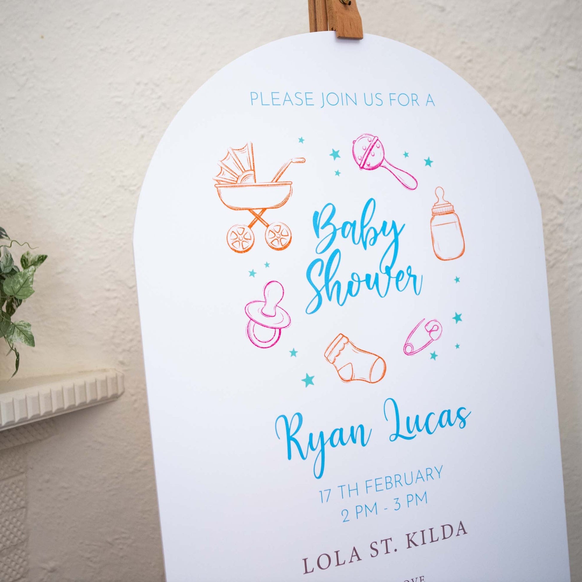 Custom Foam Board Display - Personalised Baby Shower Welcome Sign - Personalised welcome sign - Younique Gifts Melbourne