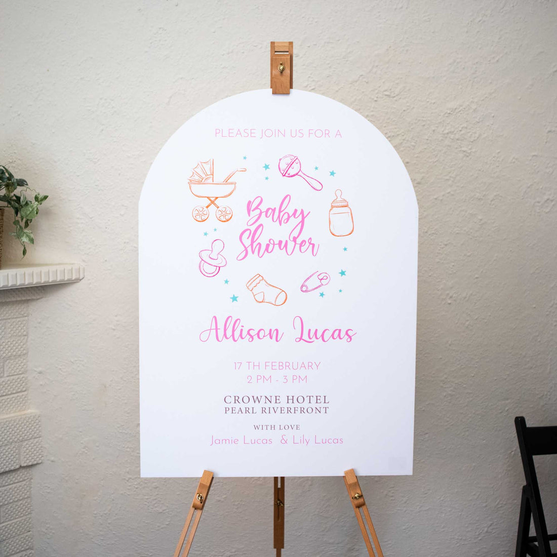 Custom Foam Board Display - Personalised Baby Shower Welcome Sign - Personalised welcome sign - Younique Gifts Melbourne