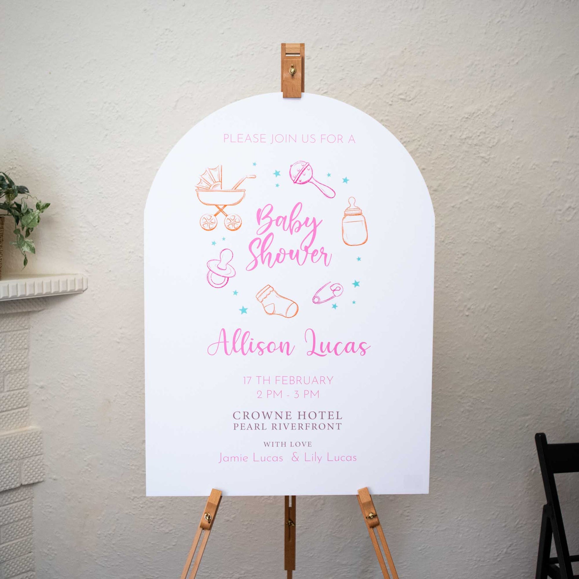 Custom Foam Board Display - Personalised Baby Shower Welcome Sign - Personalised welcome sign - Younique Gifts Melbourne