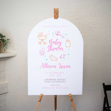 Custom Foam Board Display - Personalised Baby Shower Welcome Sign - Personalised welcome sign - Younique Gifts Melbourne